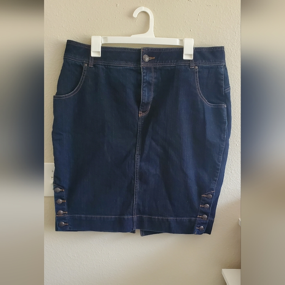 Lane Bryant Dark Blue Denim Skirt Size 16
